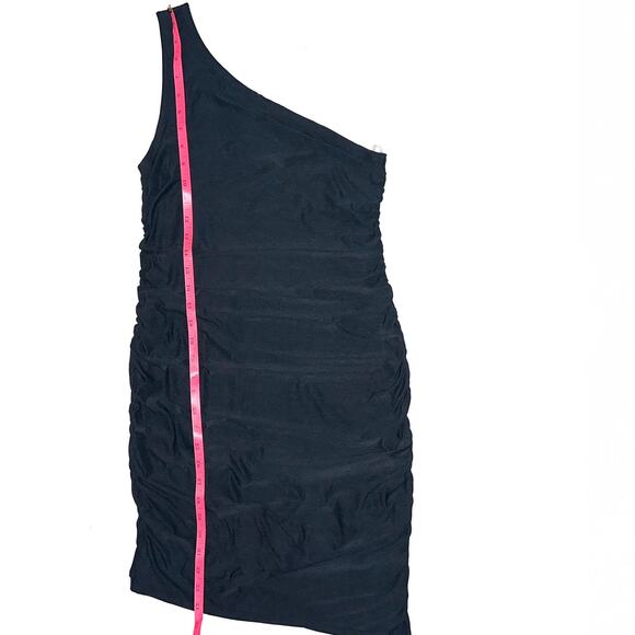 Beyond Yoga Featherweight Carried Away One Shoulder Black Mini Dress Size Medium - Picture 14 of 15